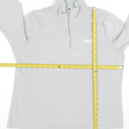 Regatta Women Grey UK 14 Fleece 1/4 Zip High Neck Sweatshirt