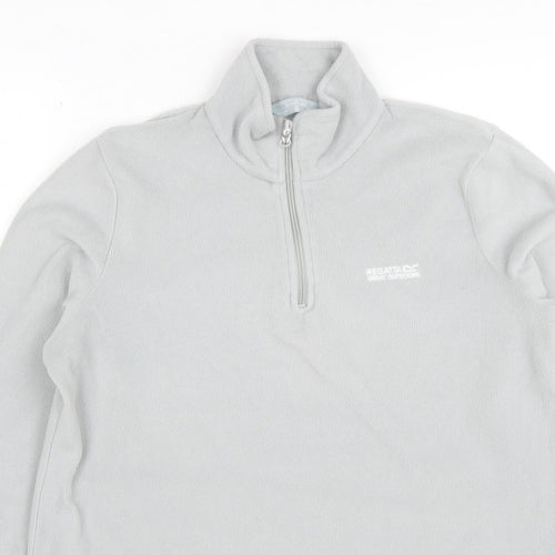 Regatta Women Grey UK 14 Fleece 1/4 Zip High Neck Sweatshirt