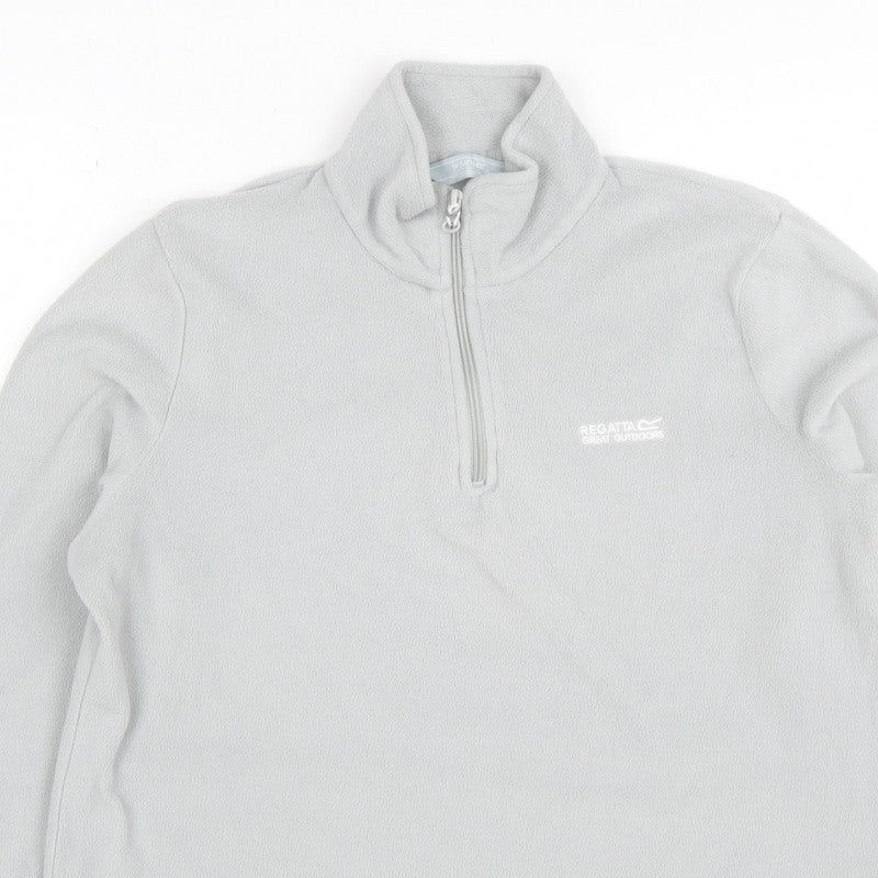 Regatta Women Grey UK 14 Fleece 1/4 Zip High Neck Sweatshirt
