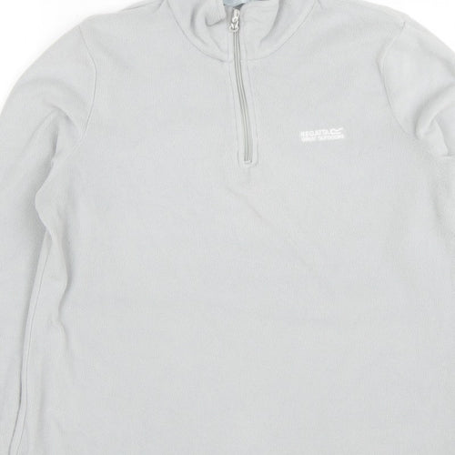 Regatta Women Grey UK 14 Fleece 1/4 Zip High Neck Sweatshirt