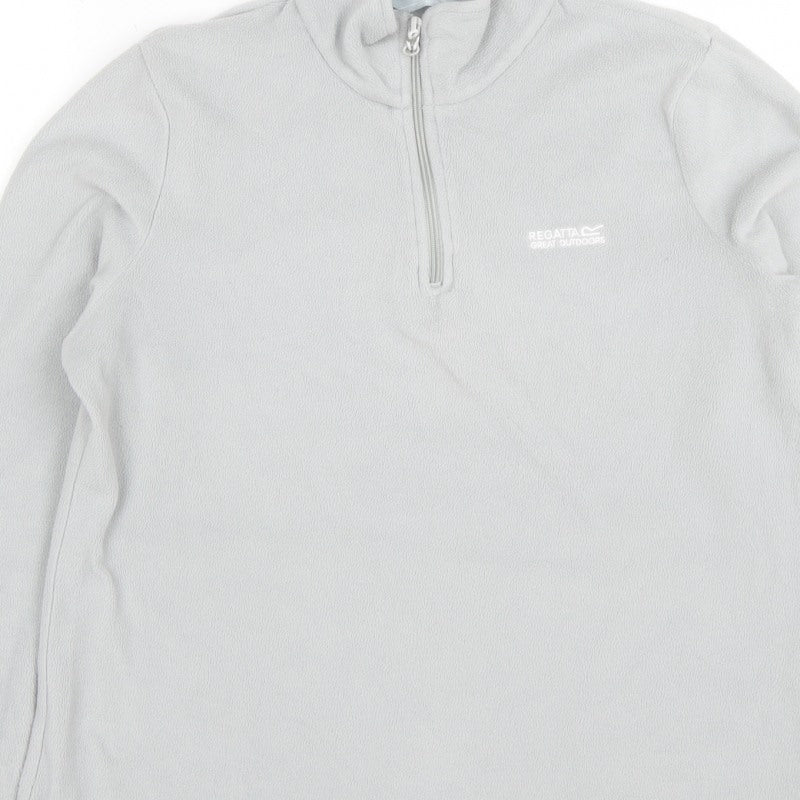 Regatta Women Grey UK 14 Fleece 1/4 Zip High Neck Sweatshirt