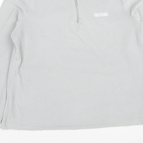 Regatta Women Grey UK 14 Fleece 1/4 Zip High Neck Sweatshirt