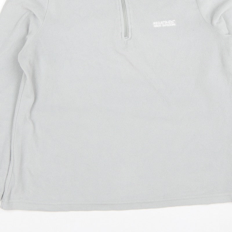 Regatta Women Grey UK 14 Fleece 1/4 Zip High Neck Sweatshirt
