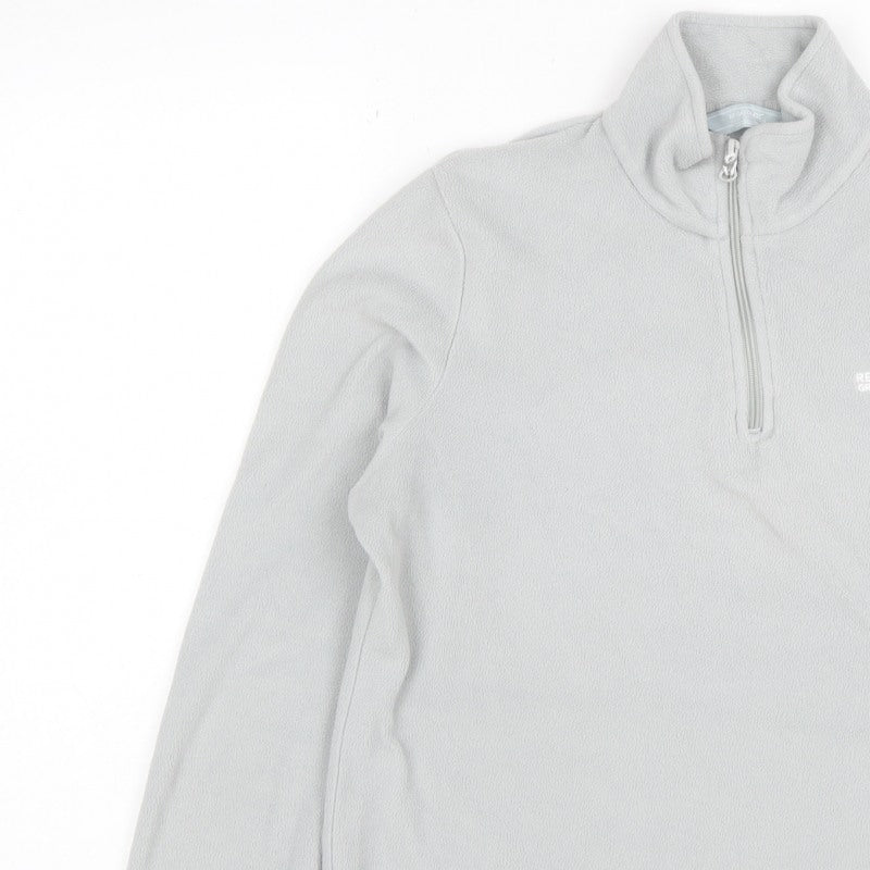 Regatta Women Grey UK 14 Fleece 1/4 Zip High Neck Sweatshirt