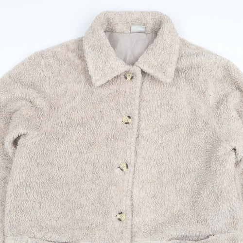 Deans Women's Beige UK 18 Teddy Faux Fur Button Jacket Pockets