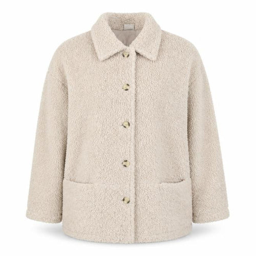 Deans Women's Beige UK 18 Teddy Faux Fur Button Jacket Pockets