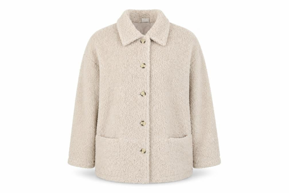 Deans Women's Beige UK 18 Teddy Faux Fur Button Jacket Pockets