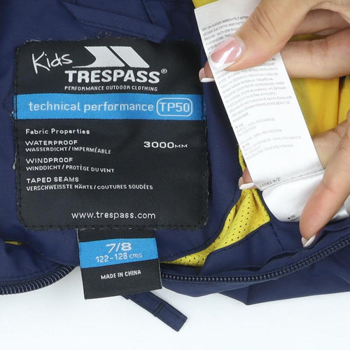 Trespass Boys Blue 7-8 Years Ski Jacket Waterproof Windproof Colourblock