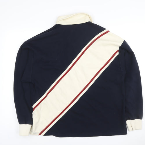 R.A.T.C.R.W. Mens Blue M Retro Collared Pullover Sweatshirt
