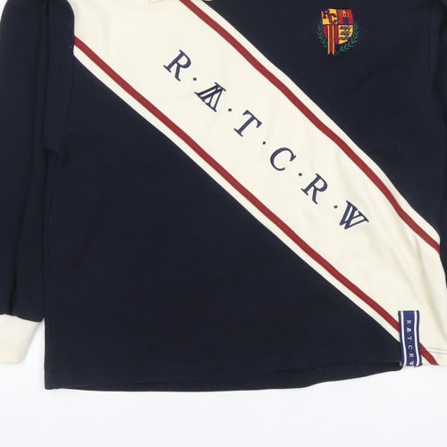 R.A.T.C.R.W. Mens Blue M Retro Collared Pullover Sweatshirt