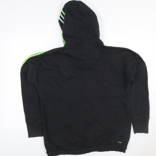 Adidas Women’s Black L Full Zip Hooded 3 Stripe Fleece Hoodie