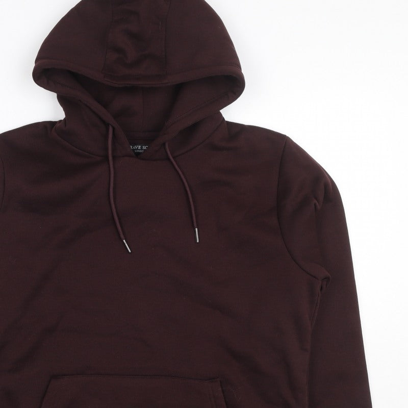Brave Soul Men’s Brown L Pullover Hoodie Drawstring Kangaroo Pocket