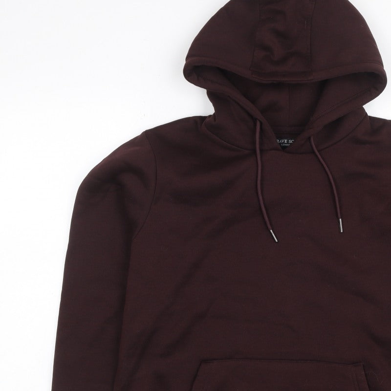 Brave Soul Men’s Brown L Pullover Hoodie Drawstring Kangaroo Pocket