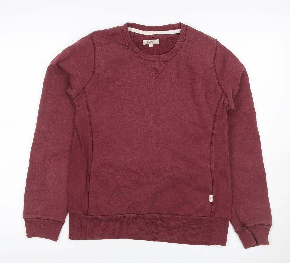 Howies Women’s Red UK 10 Crew Neck Raglan Sweatshirt Cotton