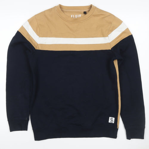 Fluid Men’s Multicoloured XS Colour Block Stripe Crew Neck Sweatshirt