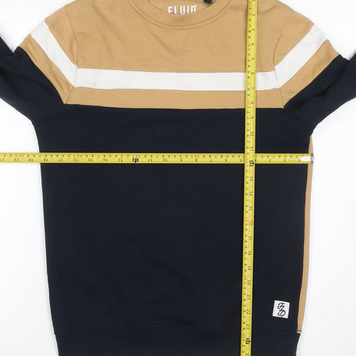 Fluid Men’s Multicoloured XS Colour Block Stripe Crew Neck Sweatshirt