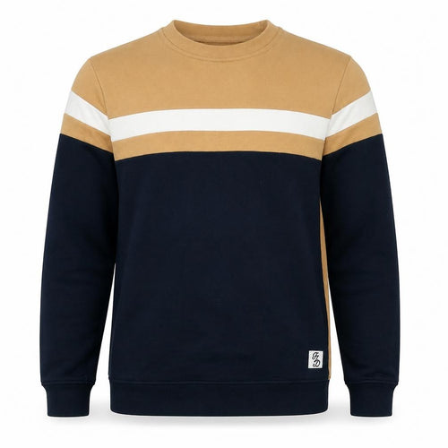 Fluid Men’s Multicoloured XS Colour Block Stripe Crew Neck Sweatshirt
