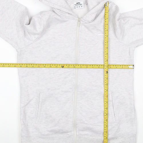 Slazenger Women Grey UK 14 Full Zip Hooded Fleece Hoodie