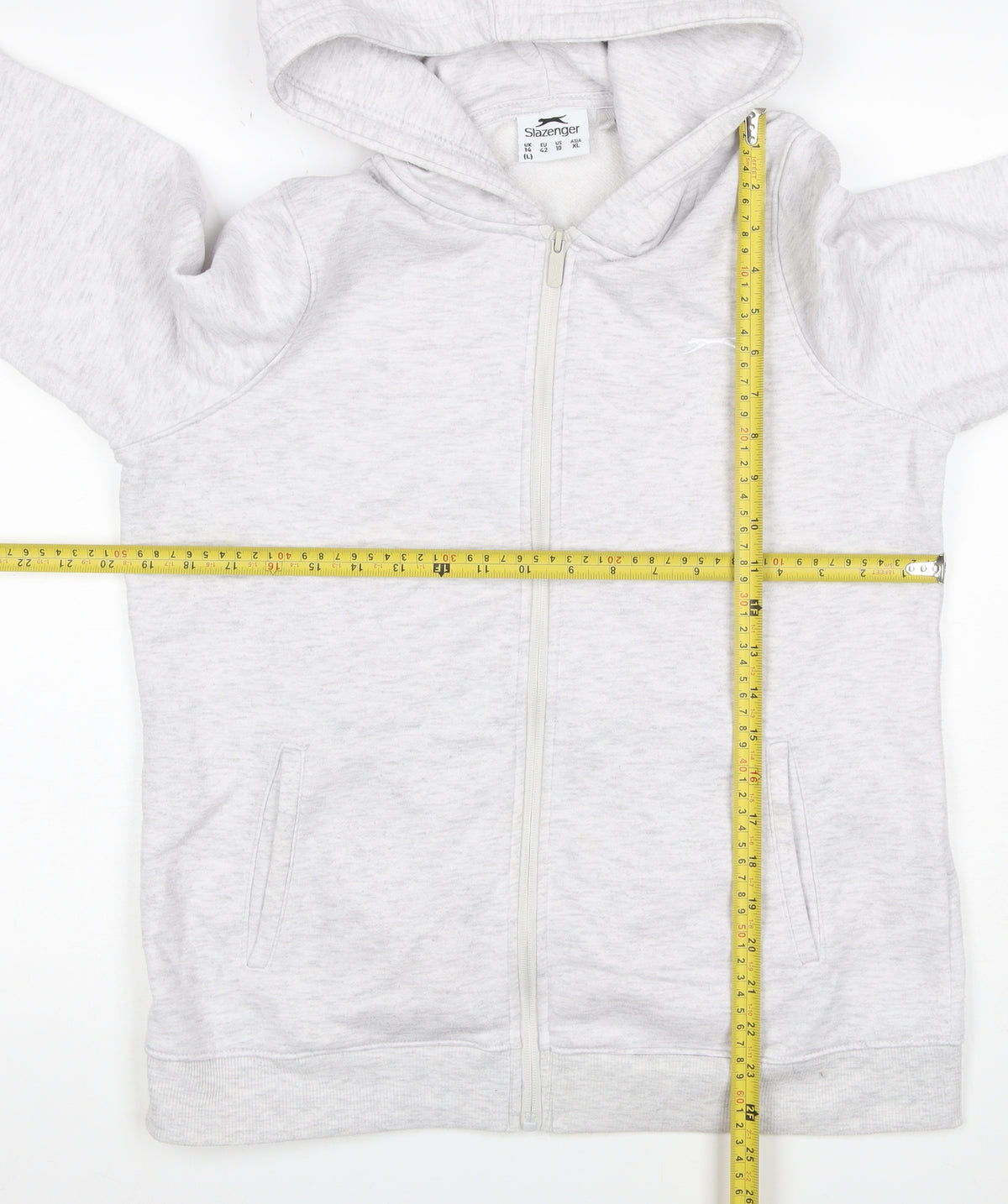 Slazenger Women Grey UK 14 Full Zip Hooded Fleece Hoodie