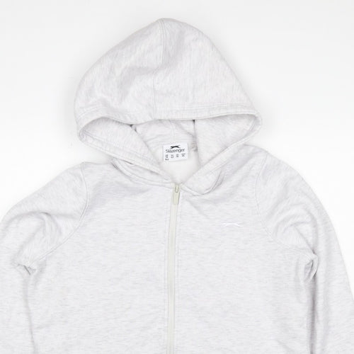 Slazenger Women Grey UK 14 Full Zip Hooded Fleece Hoodie
