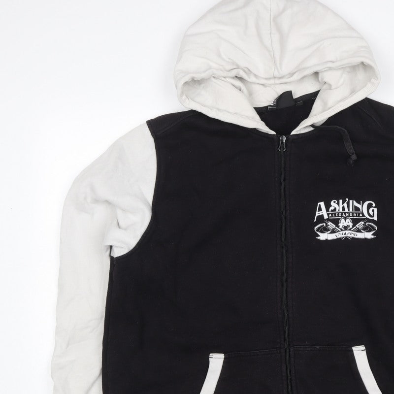Merch Men’s Black XL Asking Alexandria Full Zip Graphic Hoodie