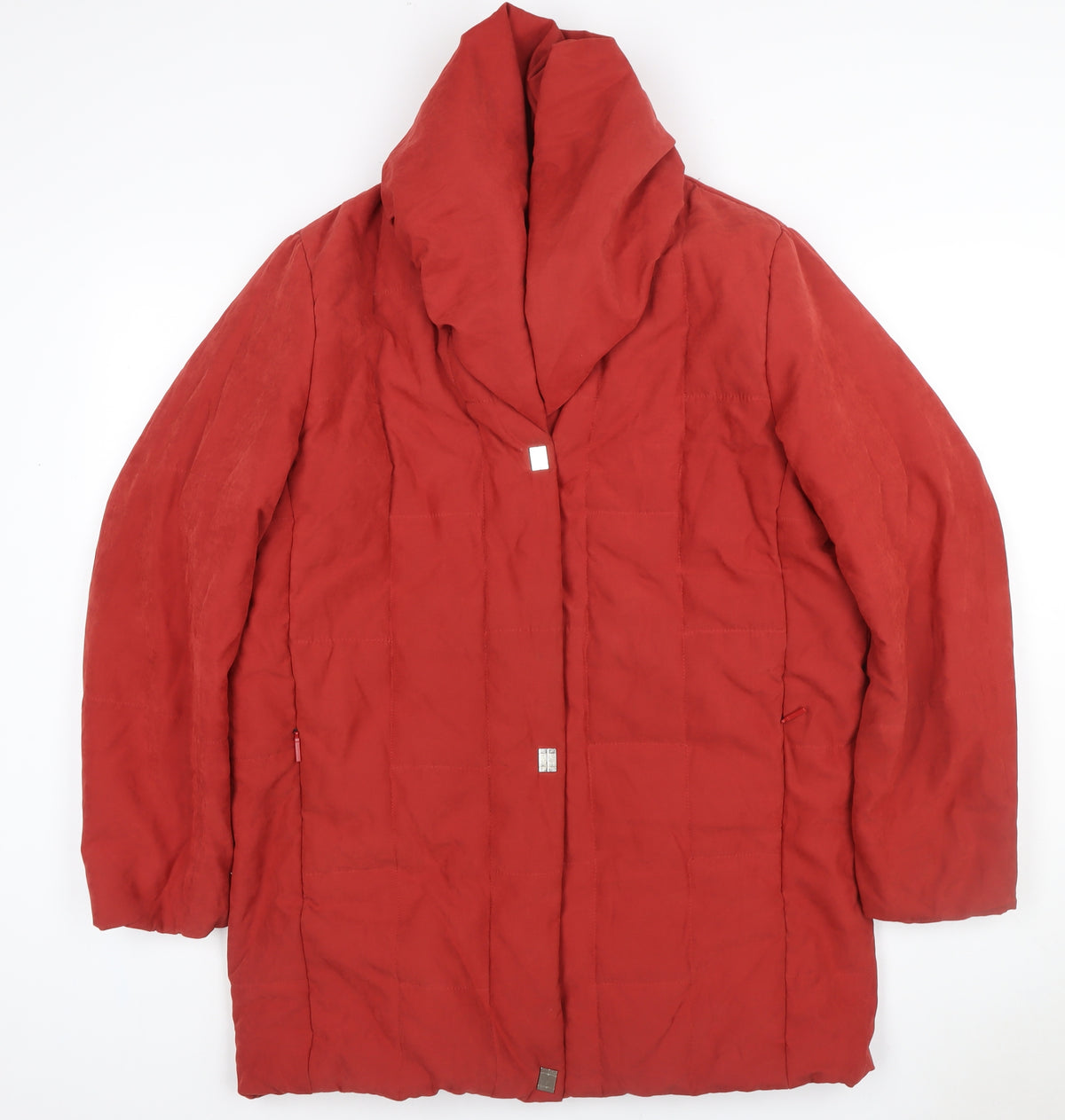Palmiore Women Red UK 14 Hooded Padded Mid-Length Puffer Coat