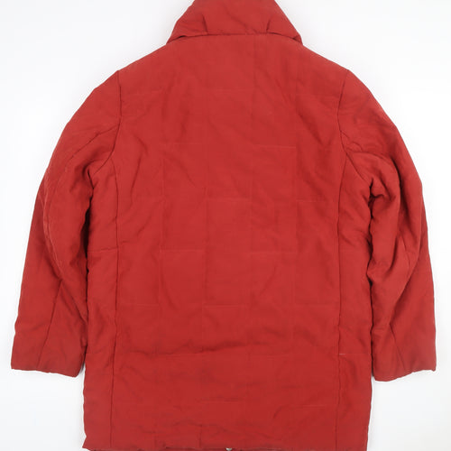 Palmiore Women Red UK 14 Hooded Padded Mid-Length Puffer Coat