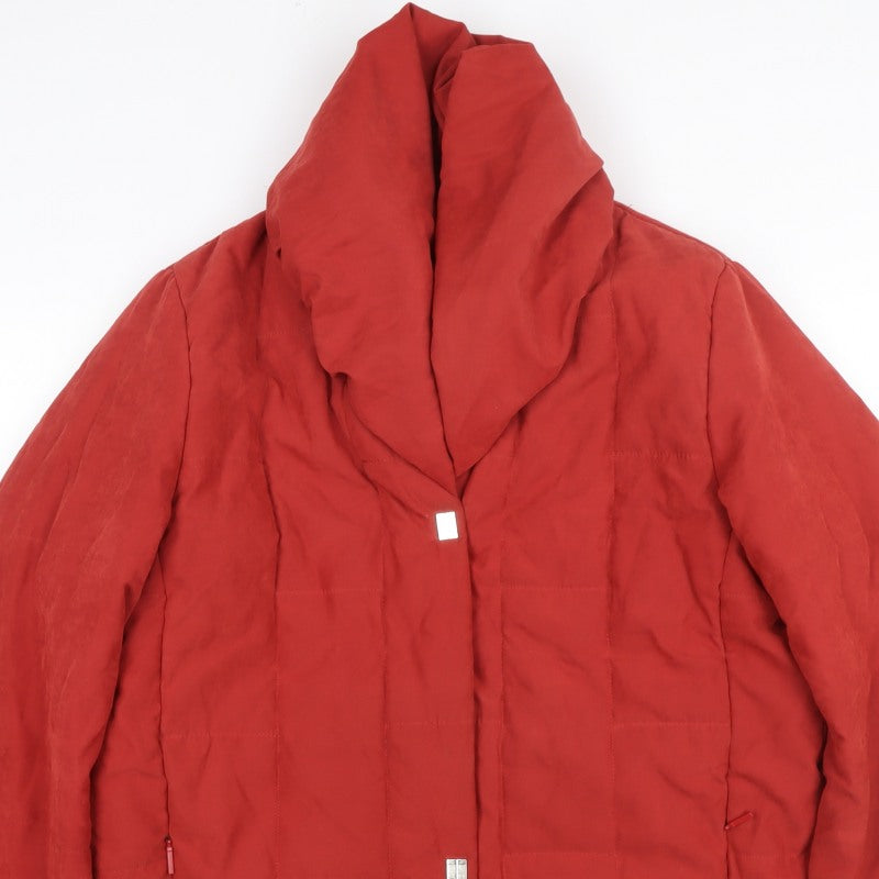Palmiore Women Red UK 14 Hooded Padded Mid-Length Puffer Coat