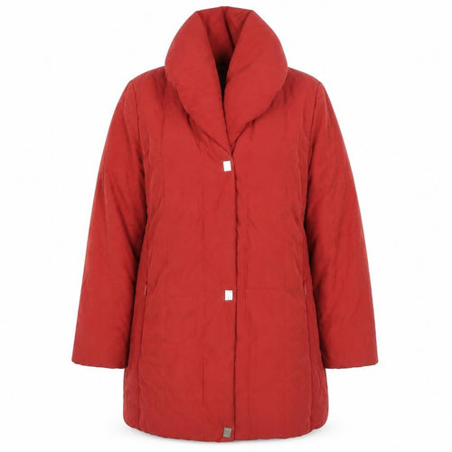 Palmiore Women Red UK 14 Hooded Padded Mid-Length Puffer Coat