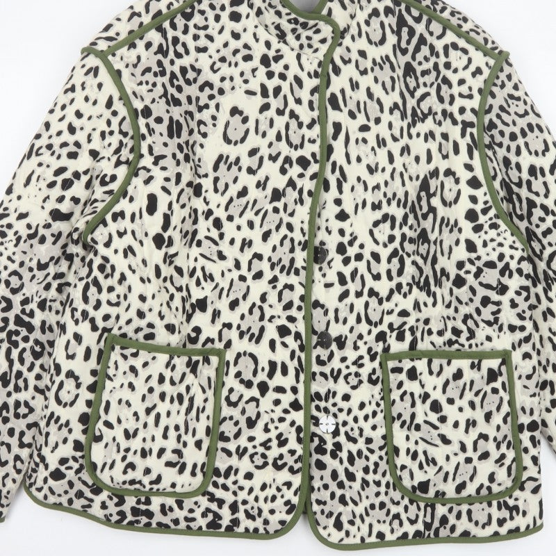 Additional view of George Women Multicoloured M 12-14 Leopard Print Quilted Padded Jacket