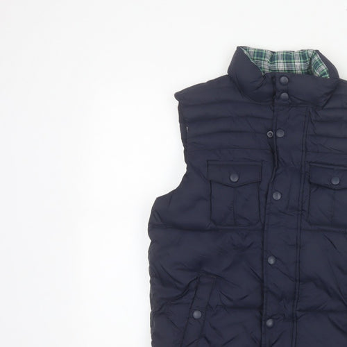 Okaidi Boys Blue 10-11 Years Reversible Puffer Waistcoat Padded
