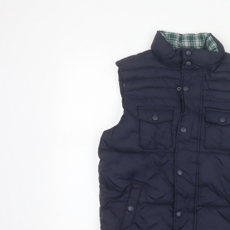 Okaidi Boys Blue 10-11 Years Reversible Puffer Waistcoat Padded