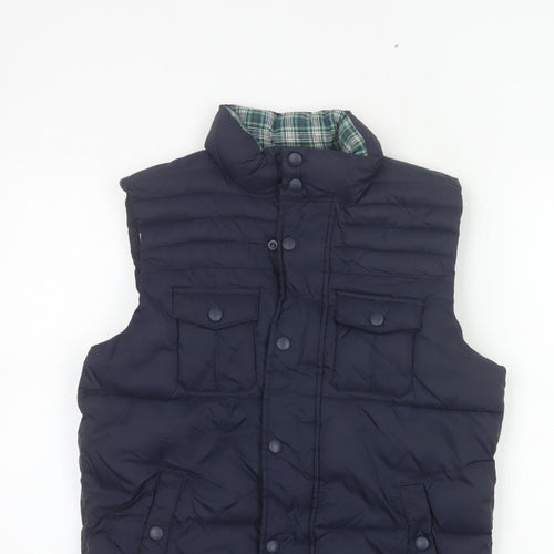 Okaidi Boys Blue 10-11 Years Reversible Puffer Waistcoat Padded