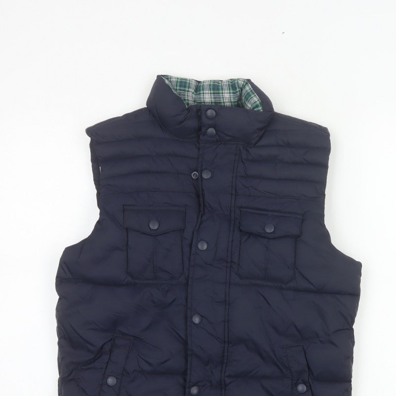 Okaidi Boys Blue 10-11 Years Reversible Puffer Waistcoat Padded