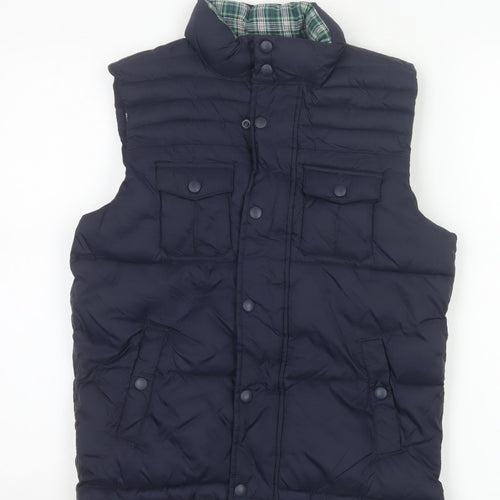 Okaidi Boys Blue 10-11 Years Reversible Puffer Waistcoat Padded