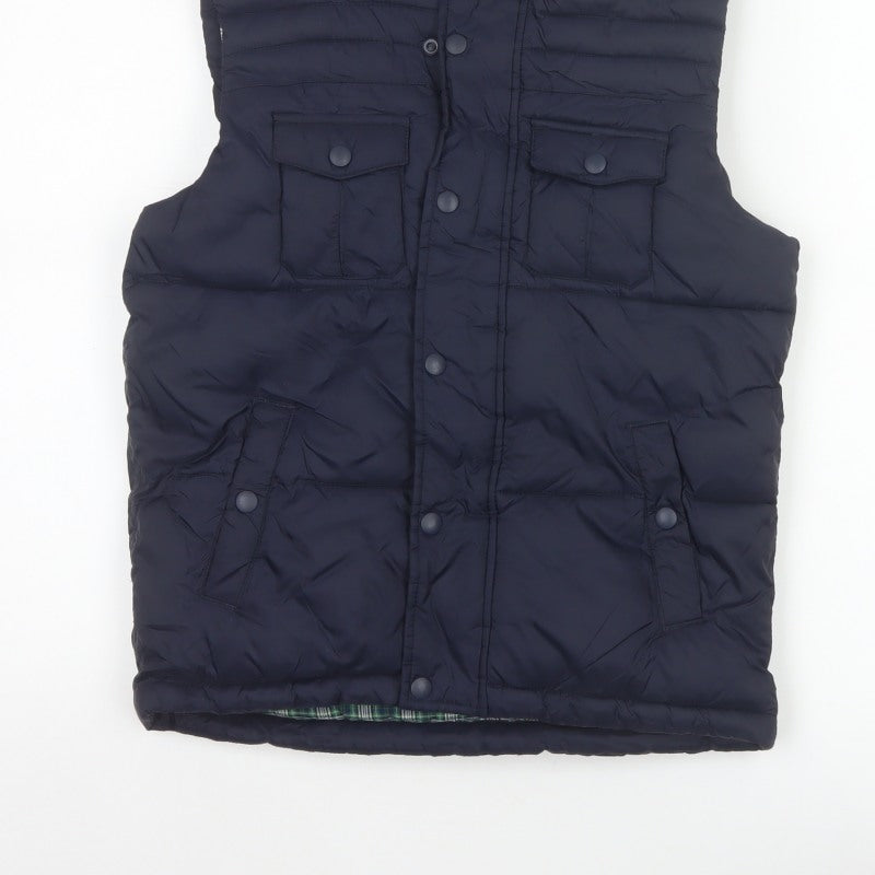 Okaidi Boys Blue 10-11 Years Reversible Puffer Waistcoat Padded