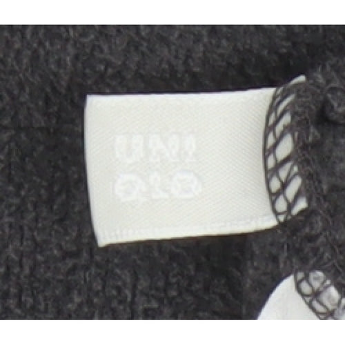 Uniqlo Women Grey Size 16 Basic Fleece V-Neck Long Sleeve Top