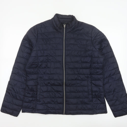 Esmara Women’s Blue UK 16/18 Quilted Puffer Jacket Full Zip