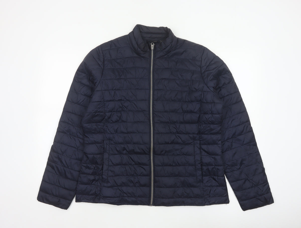 Esmara Women’s Blue UK 16/18 Quilted Puffer Jacket Full Zip