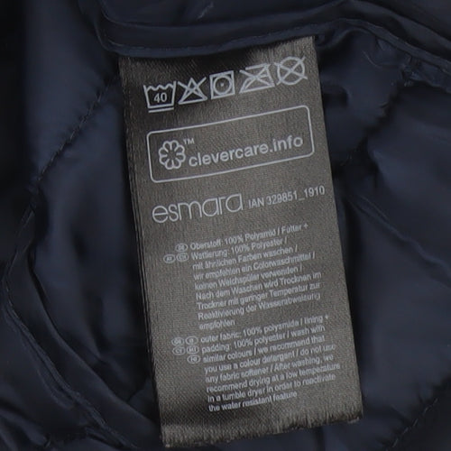Esmara Women’s Blue UK 16/18 Quilted Puffer Jacket Full Zip