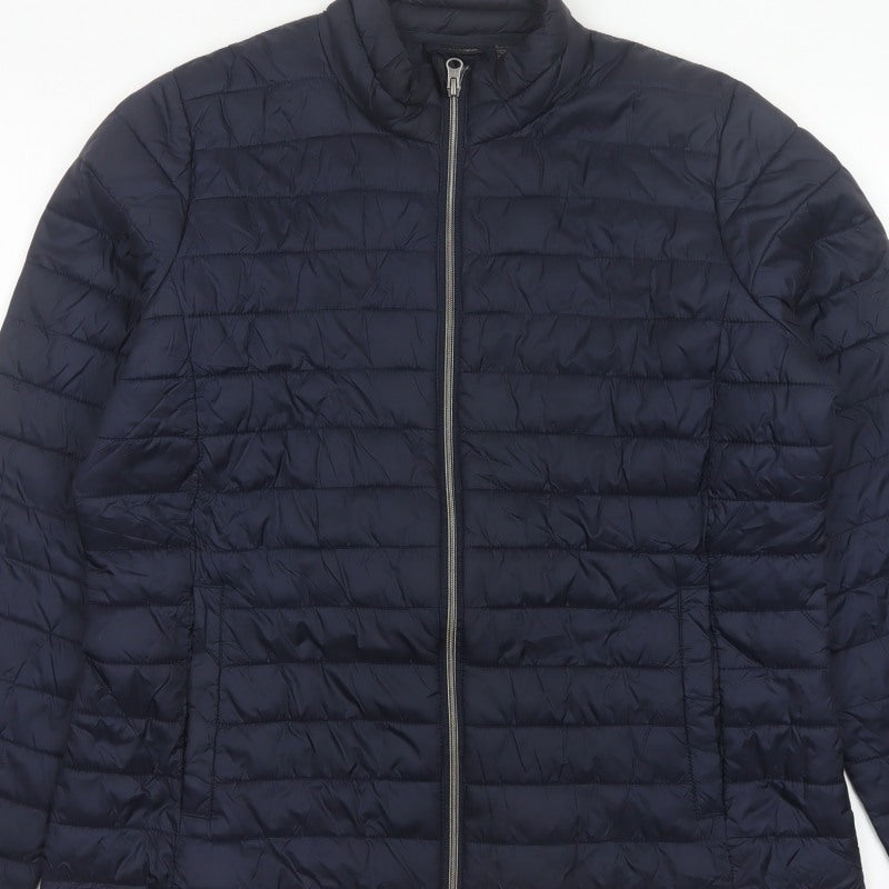 Esmara Women’s Blue UK 16/18 Quilted Puffer Jacket Full Zip