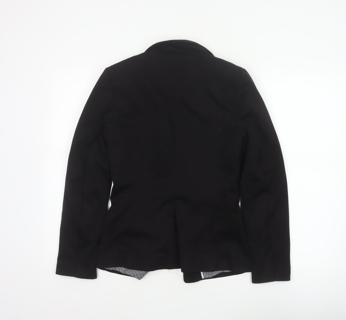 H&M Women Black UK 8 Single-Breasted Tailored Blazer Jacket