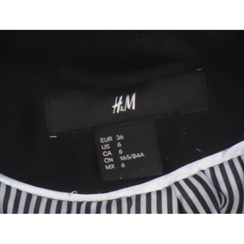 H&M Women Black UK 8 Single-Breasted Tailored Blazer Jacket