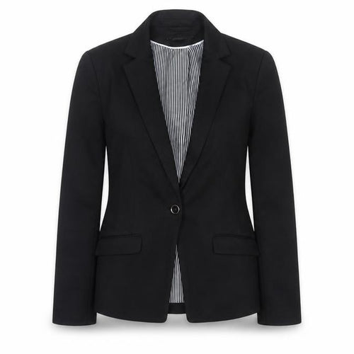 H&M Women Black UK 8 Single-Breasted Tailored Blazer Jacket