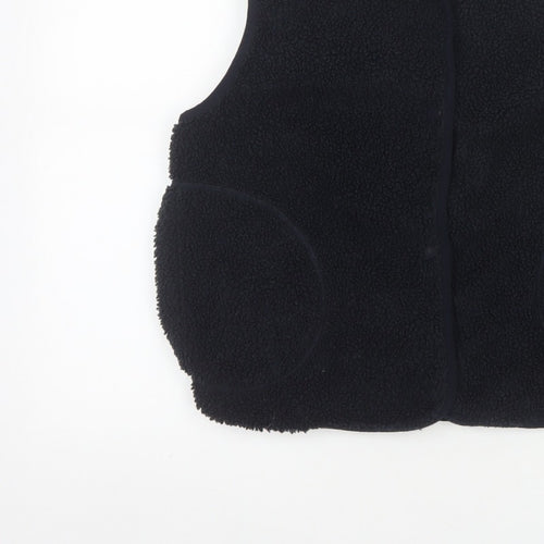 H&M Women's Black Size 10 Teddy Fleece Snap Bodywarmer Waistcoat
