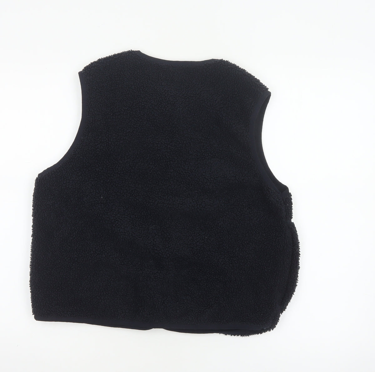 H&M Women's Black Size 10 Teddy Fleece Snap Bodywarmer Waistcoat