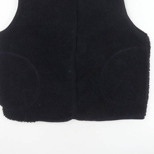 H&M Women's Black Size 10 Teddy Fleece Snap Bodywarmer Waistcoat