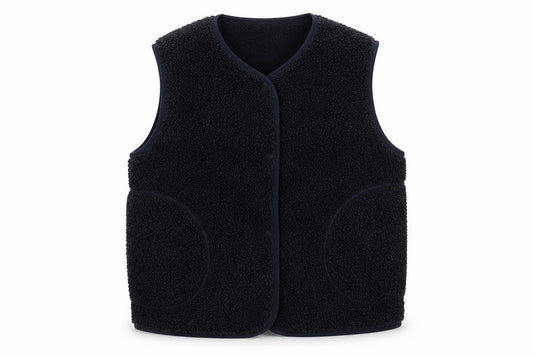 H&M Women's Black Size 10 Teddy Fleece Snap Bodywarmer Waistcoat