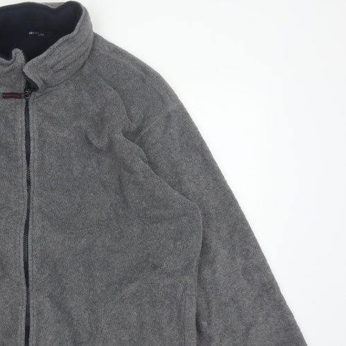 Marks & Spencer Men's Grey XL Fleece Full Zip Basic Jacket Stand Collar