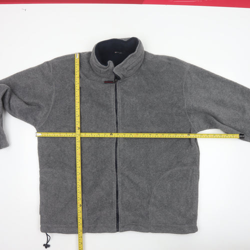 Marks & Spencer Men's Grey XL Fleece Full Zip Basic Jacket Stand Collar